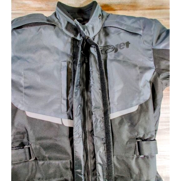Unisex Motorcycle Jacket Full Sleeve Zipped Front & Pockets size L,‎ Black/Gray - Picture 5 of 12